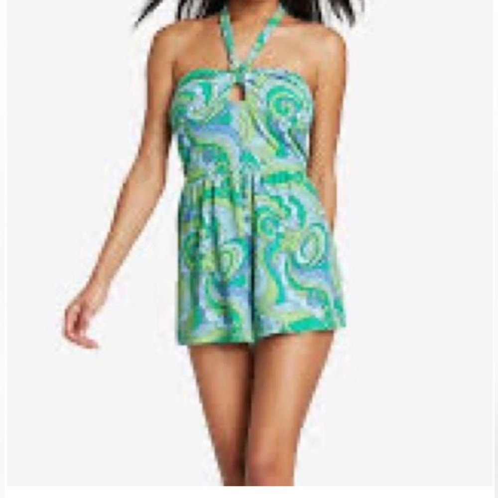 NWT Women's Towel Terry Romper - Wild Fable - Blue Swirl Size S